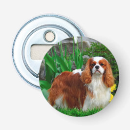 Blenheim Cavalier King Charles Spaniel Puppy Dog Button Flesopener