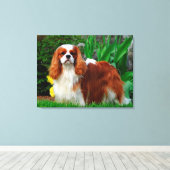 Blenheim Cavalier King Charles Spaniel Puppy Dog Canvas Afdruk (Insitu (Houten vloer))