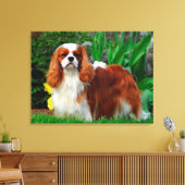 Blenheim Cavalier King Charles Spaniel Puppy Dog Canvas Afdruk (Insitu (Woonkamer))