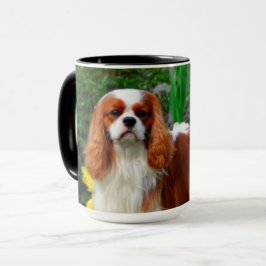 Blenheim Cavalier King Charles Spaniel Puppy Dog Mok (Voorkant links)
