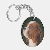 Blenheim Cavalier King Charles Spaniel Puppy Dog Sleutelhanger (Voorkant Links)