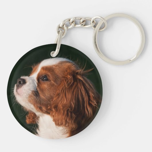 Blenheim Cavalier King Charles Spaniel Puppy Dog Sleutelhanger (Achterkant)