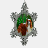 Blenheim Cavalier King Charles Spaniel Puppy Dog Tin Sneeuwvlok Ornament (Links)