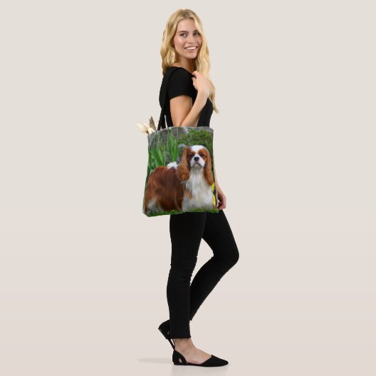 Blenheim Cavalier King Charles Spaniel Puppy Dog Tote Bag (Op model)