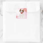 Blenheim Cavalier King Charles Spaniel Puppy Vierkante Sticker (Tas)