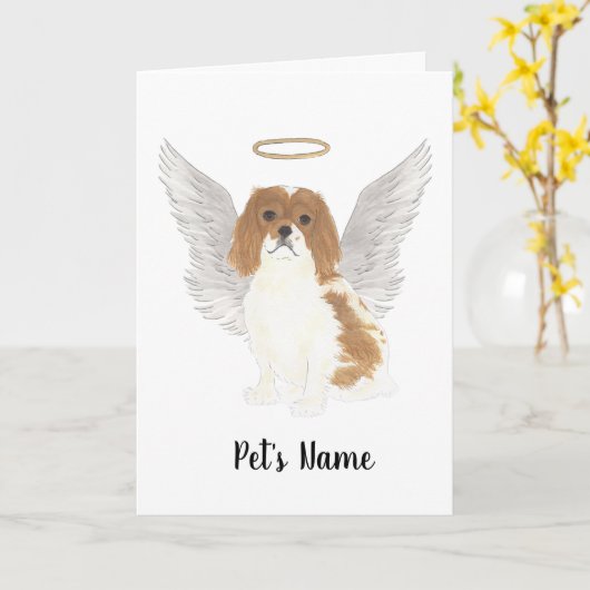 Blenheim Cavalier King Charles Spaniel sympathie Kaart (Gele Bloem)