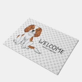 Blenheim Cavalier King Charles Spaniel & Tekst Deurmat (Schuin)