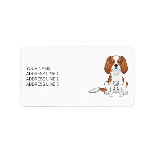 Blenheim Cavalier King Charles Spaniel & Tekst Etiket (Voorkant)