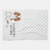 Blenheim Cavalier King Charles Spaniel & Tekst Theedoek (Horizontaal)