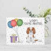 Blenheim Cavalier King Charles Spaniel - Verjaarda Kaart (Staand voorkant)