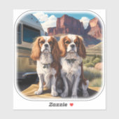 Blenheim Cavalier King Charles Spaniels RV Sticker (Vel)