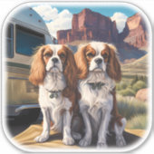 Blenheim Cavalier King Charles Spaniels RV Sticker (Voorkant)