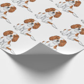 Blenheim Cavalier King Charles Spaniepatter Cadeaupapier (Hoek)