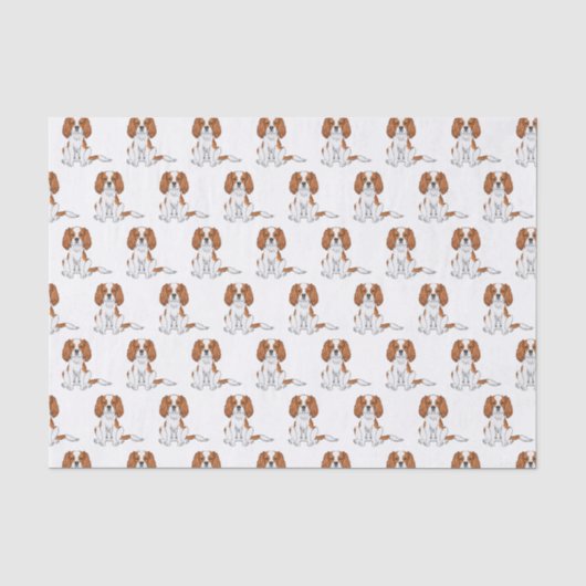 Blenheim Cavalier King Charles Spaniepatter Tissuepapier (Voorkant)