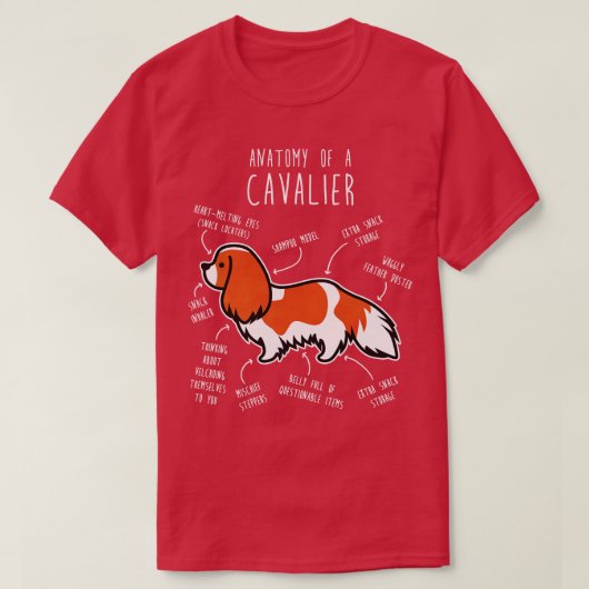 Blenheim Cavalier Koning Charles Spaniel Hondenana T-shirt (Design voorkant)