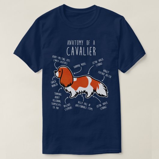 Blenheim Cavalier Koning Charles Spaniel Hondenana T-shirt (Design voorkant)