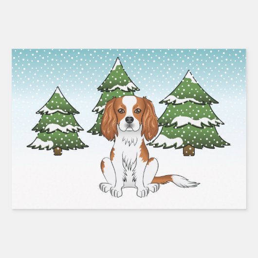 Blenheim Cavalier koning Charles spaniel in de win Inpakpapier Vel (Voorkant 2)
