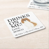 Blenheim, Cavalier Koning Charles Spaniel Trouwen Kartonnen Onderzetters (Schuin)