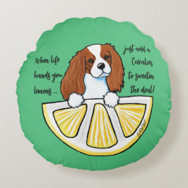 Blenheim Cavalier Life Lemons Accent Pillow Rond Kussen