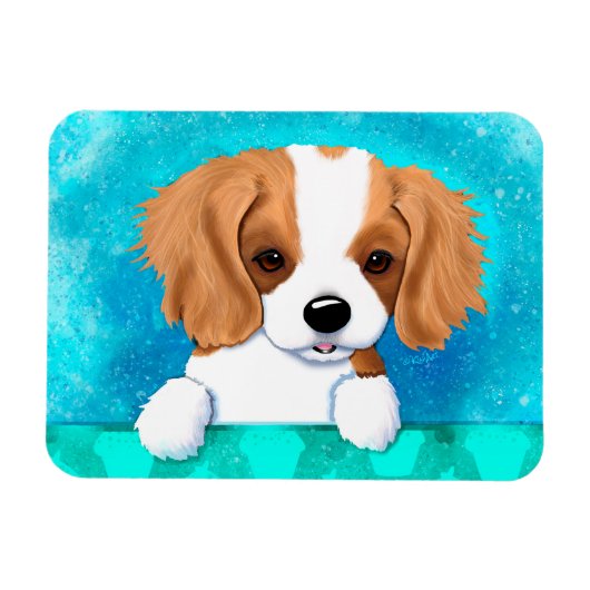 Blenheim Cavalier Spaniel Puppy Magneet (Horizontaal)