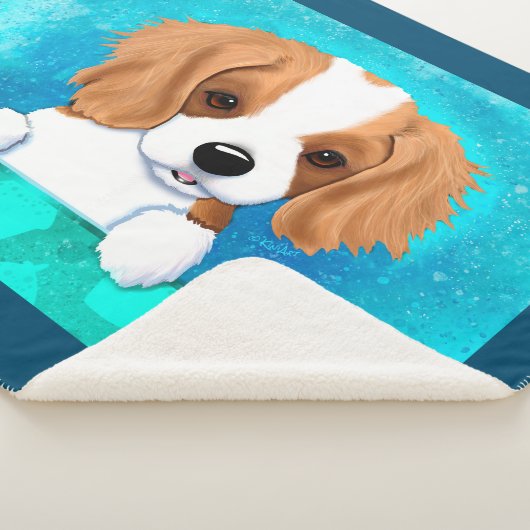 Blenheim Cavalier Spaniel Puppy Sherpa Deken (3/4)