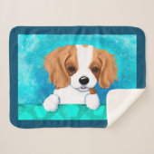 Blenheim Cavalier Spaniel Puppy Sherpa Deken (Voorkant (horizontaal))