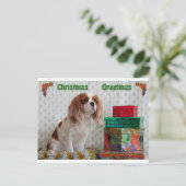 Blenheim Christmas Cavalier Feestdagenkaart (Staand voorkant)