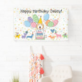 Blenheim Cockapoo Cavapoo Hond Verjaardagsfeestje Spandoek (Insitu)