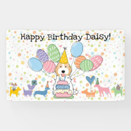 Blenheim Cockapoo Cavapoo Hond Verjaardagsfeestje Spandoek