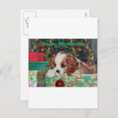 Blenheim kerstpapuppy feestdagenkaart (Voorkant / Achterkant)