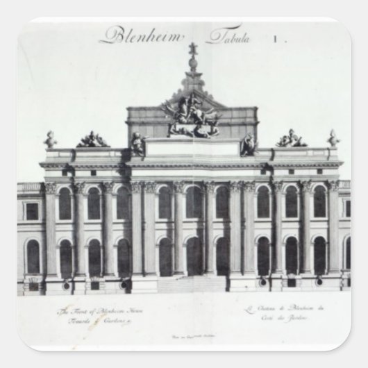 Blenheim Palace Vierkante Sticker (Voorkant)