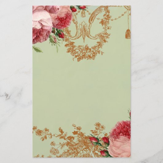 Blenheim Roos - Elegant Sage Green - Personal Briefpapier (Voorkant)