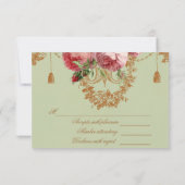 Blenheim Roos- Elegante Saliegroene RSVP Kaart (Achterkant)