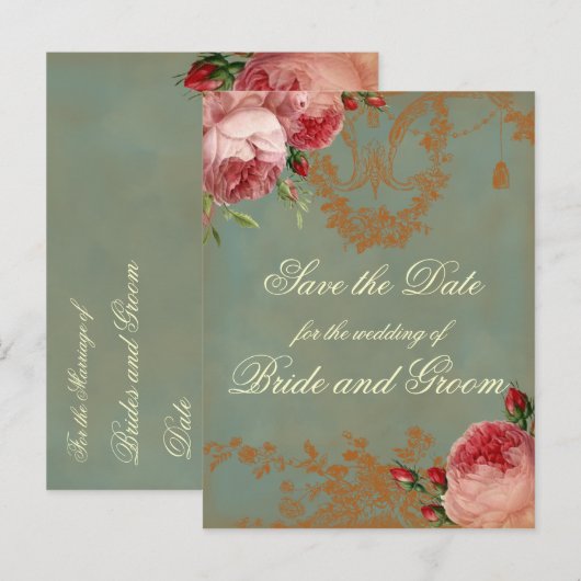 Blenheim Roos Save the Date Aankondigingskaart (Voorkant / Achterkant)