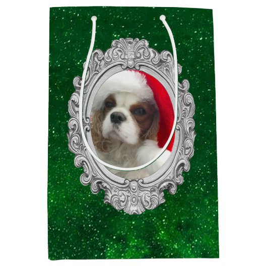 Blenheim Santa Cavalier Spaniel Gift Bag  Medium Cadeauzakje (Voorkant)