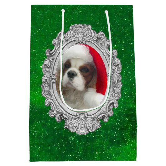Blenheim Santa Cavalier Spaniel Gift Bag  Medium Cadeauzakje (Achterkant)