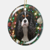 Blenheim & Tricolor Cavalier King Charles Spaniel Keramisch Ornament (Links)
