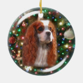 Blenheim & Tricolor Cavalier King Charles Spaniel Keramisch Ornament (Achterkant)