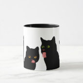 Blep! Black Cats Licking Windows Mok (Midden)