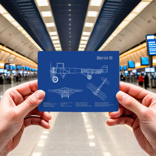 Bleriot XI - Vliegtuigblauwdruk Tekenplannen AD Briefkaart