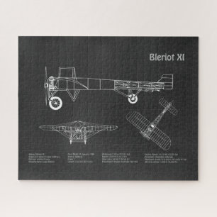 Bleriot XI - Vliegtuigblauwdruk Tekenplannen PD Legpuzzel