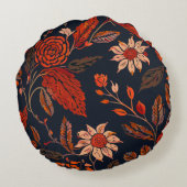 Blerta 3 - Bloemen patroon Rond Kussen (Achterkant)