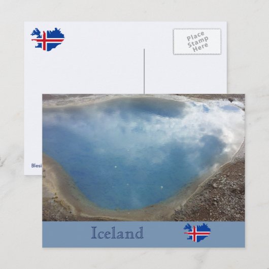 Blesi Hot Spring, Haukadalur, IJsland Briefkaart (Voorkant / Achterkant)