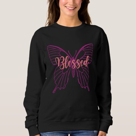 Bless & Butterfly Express Love Faith Belief Trui (Voorkant)