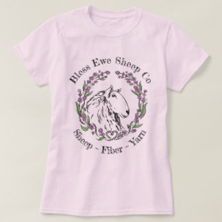 Bless Ewe Sheep Co. Lavender Sheep Logo T-Shirt