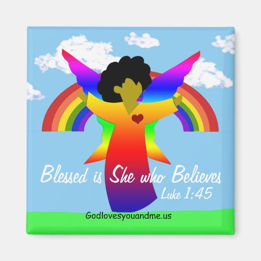 Bless is zij die Angel magnet gelooft (Voorkant)
