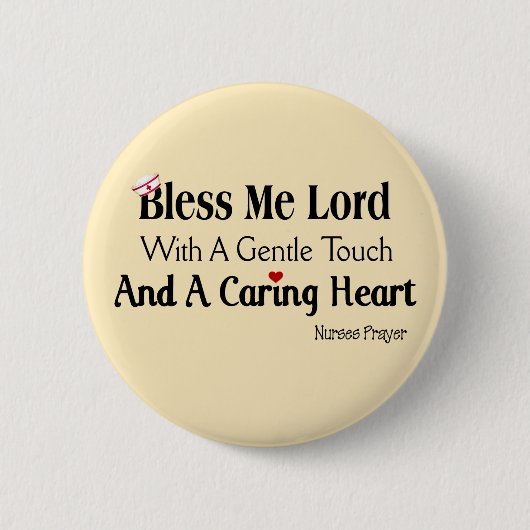 Bless Me Lord Nurses Prayer Ronde Button 5,7 Cm (Voorkant)