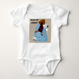 Bless My Mommy Praying Basset Hound Puppy  Romper