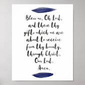 Bless ons, Oh Heer, Grace voor de Meals Wall Art Poster (Voorkant)