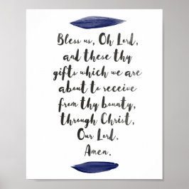 Bless ons, Oh Heer, Grace voor de Meals Wall Art Poster